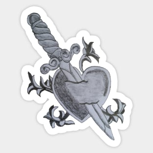 The broke heart dagger Sticker